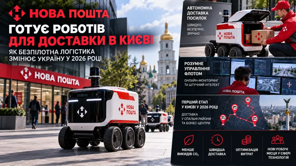 нова пошта готує роботів для доставки в києві