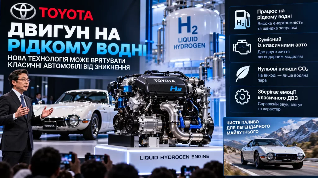 Toyota створила двигун на рідкому водні